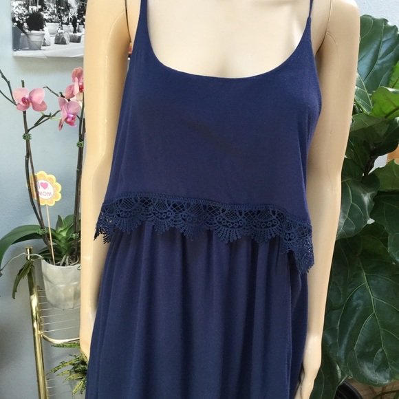 Spaghetti straps navy blue dress - Picture 3 of 6